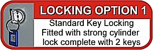 locking option 1 cylinder lock with 2 keys